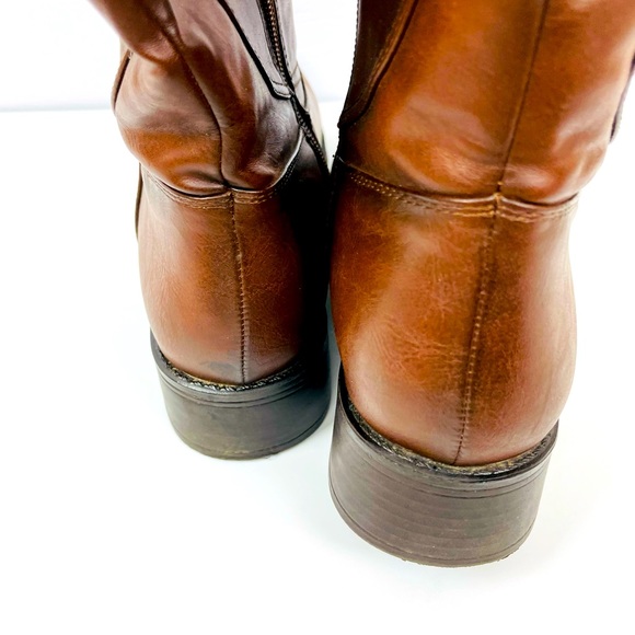 Over-the-knee boots chestnut brown faux leather. - Picture 7 of 7
